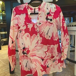 Womens floral sheer blouse
